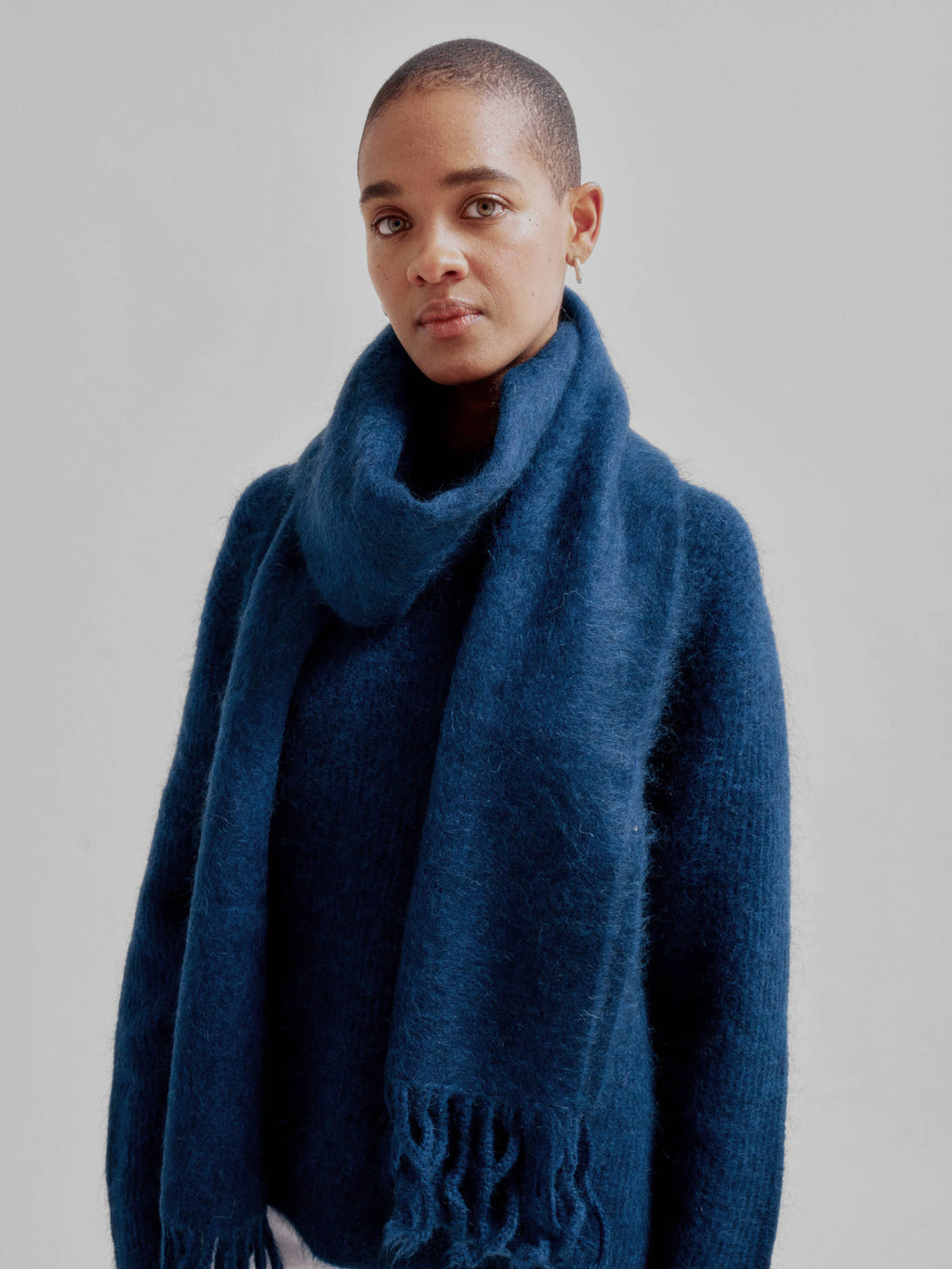 Brushed Mohair Scarf in Midnight Blue – SAYAKA DAVIS NEW YORK