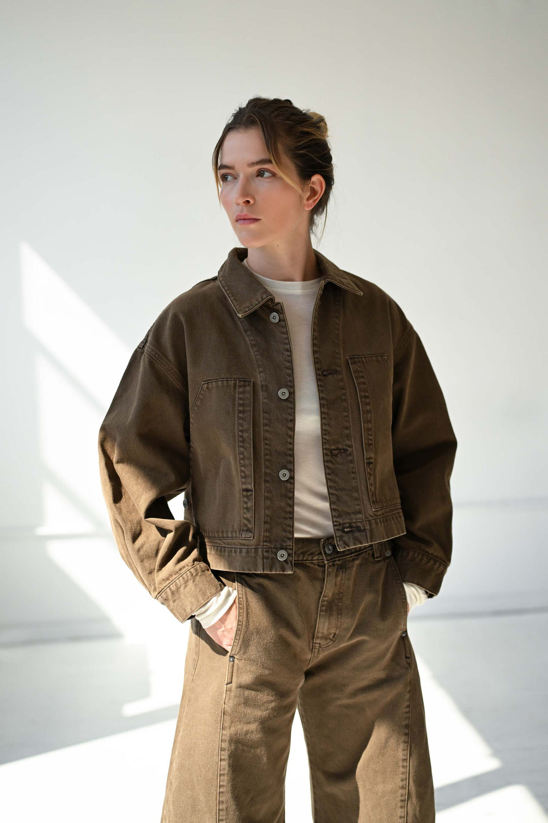 Cropped Jacket in Brown – SAYAKA DAVIS NEW YORK
