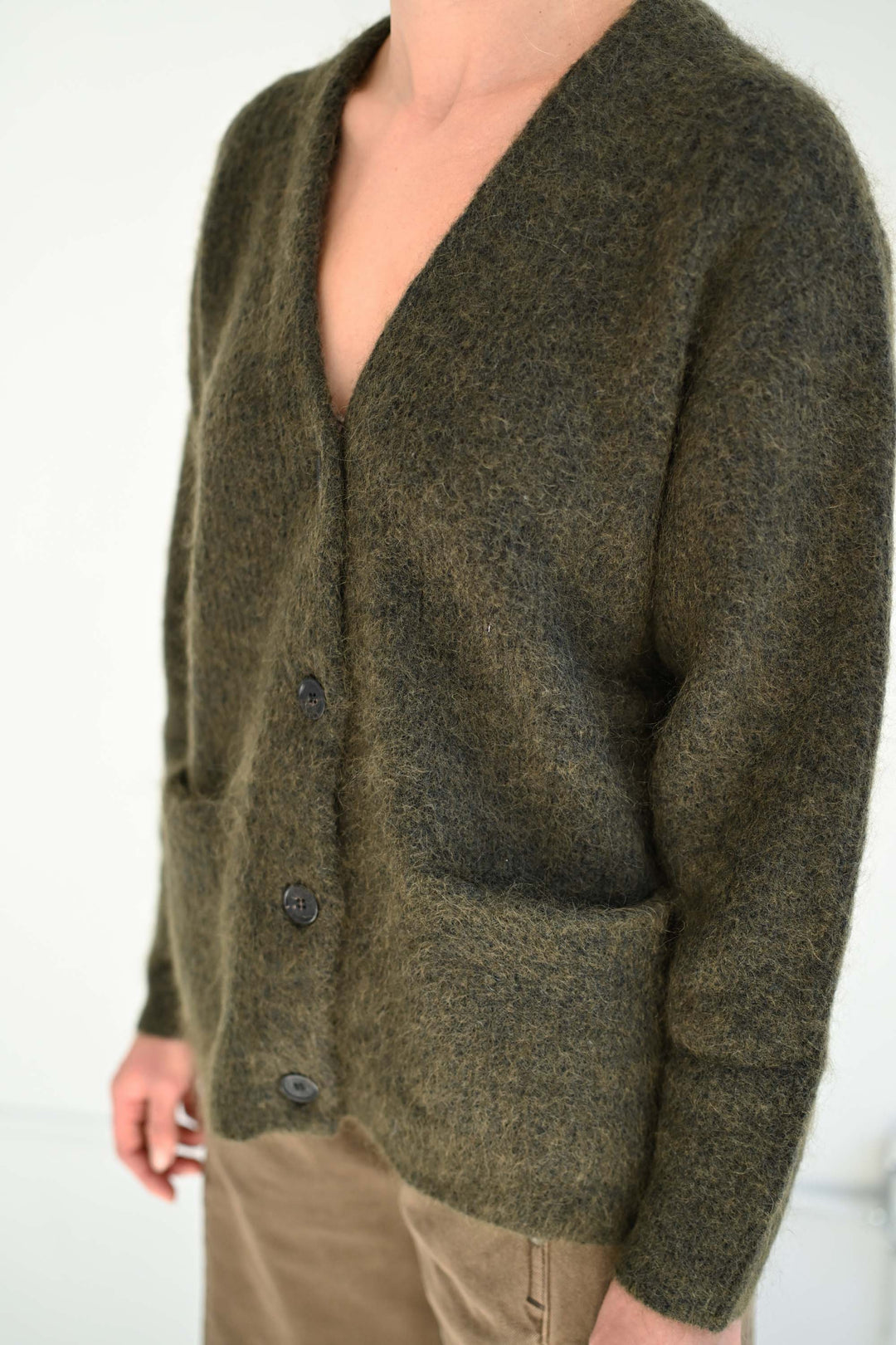 トップス Mohair cardigan TYATVS Mohair Sweater Fuzzy Cardigans for Women Button Up