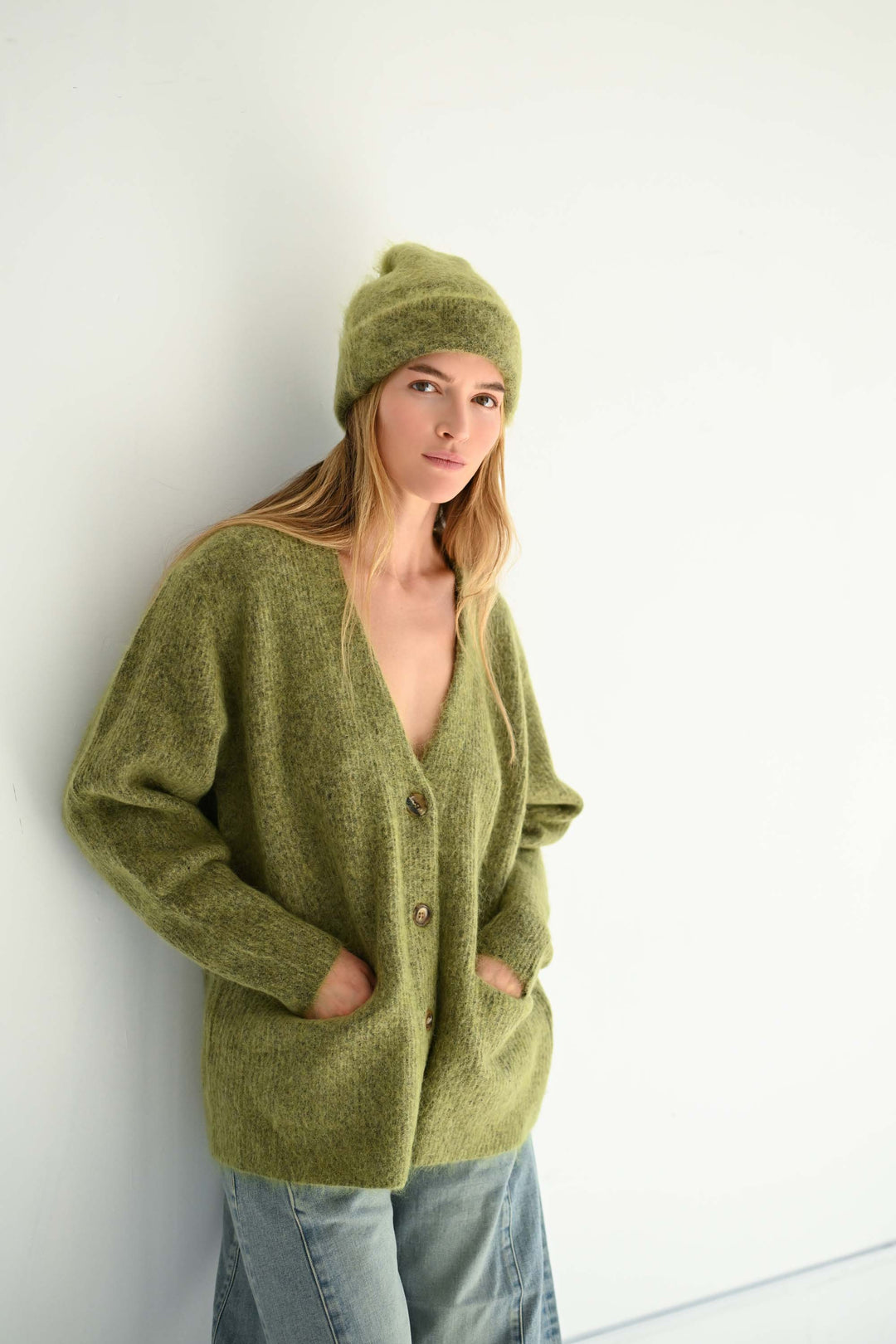 Mohair Cardigan in Matcha – SAYAKA DAVIS NEW YORK