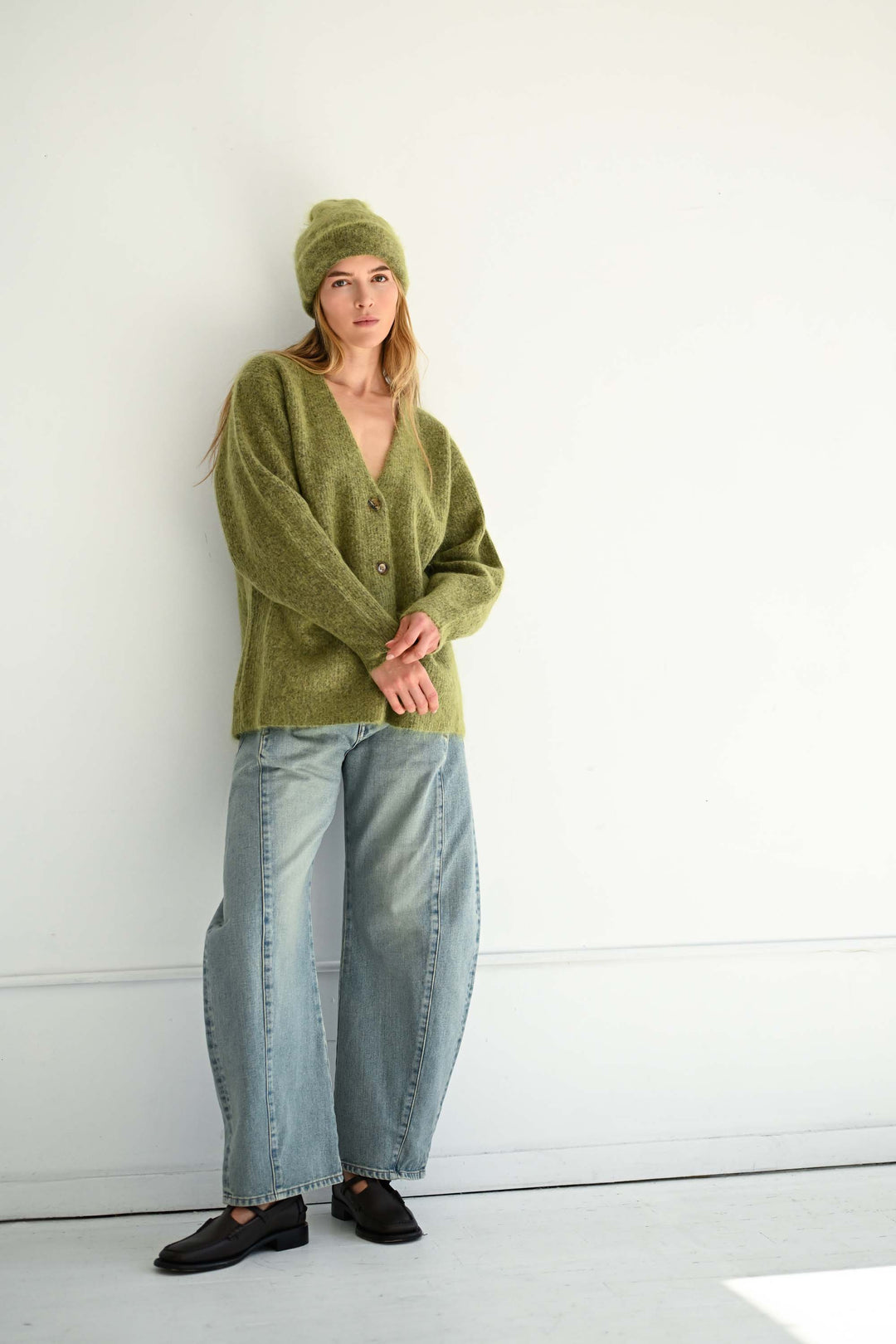 Mohair Cardigan in Matcha – SAYAKA DAVIS NEW YORK