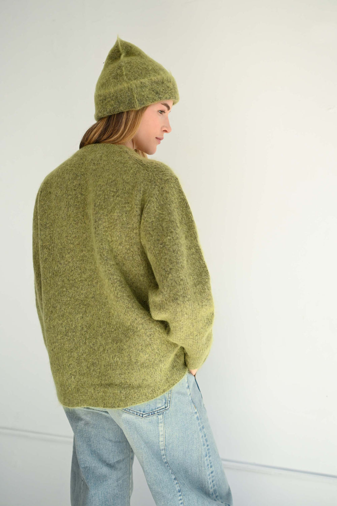 Mohair Cardigan in Matcha – SAYAKA DAVIS NEW YORK