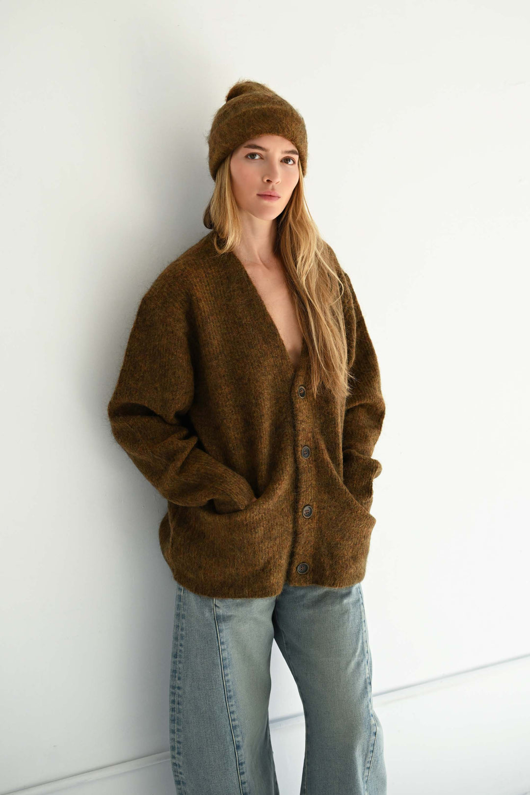 meias mohair cardigan brown モヘヤカーディガン meias mohair cardigan brown モヘヤカーディガン