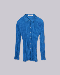 Hand Pleated Shirt in Cerulean – SAYAKA DAVIS NEW YORK