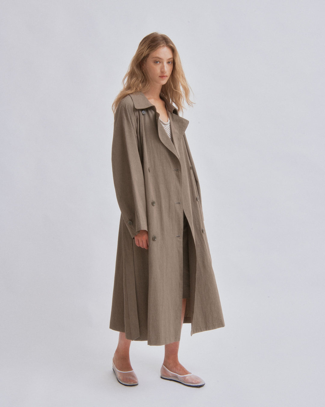 Light Trench Coat in Moss Gray – SAYAKA DAVIS NEW YORK