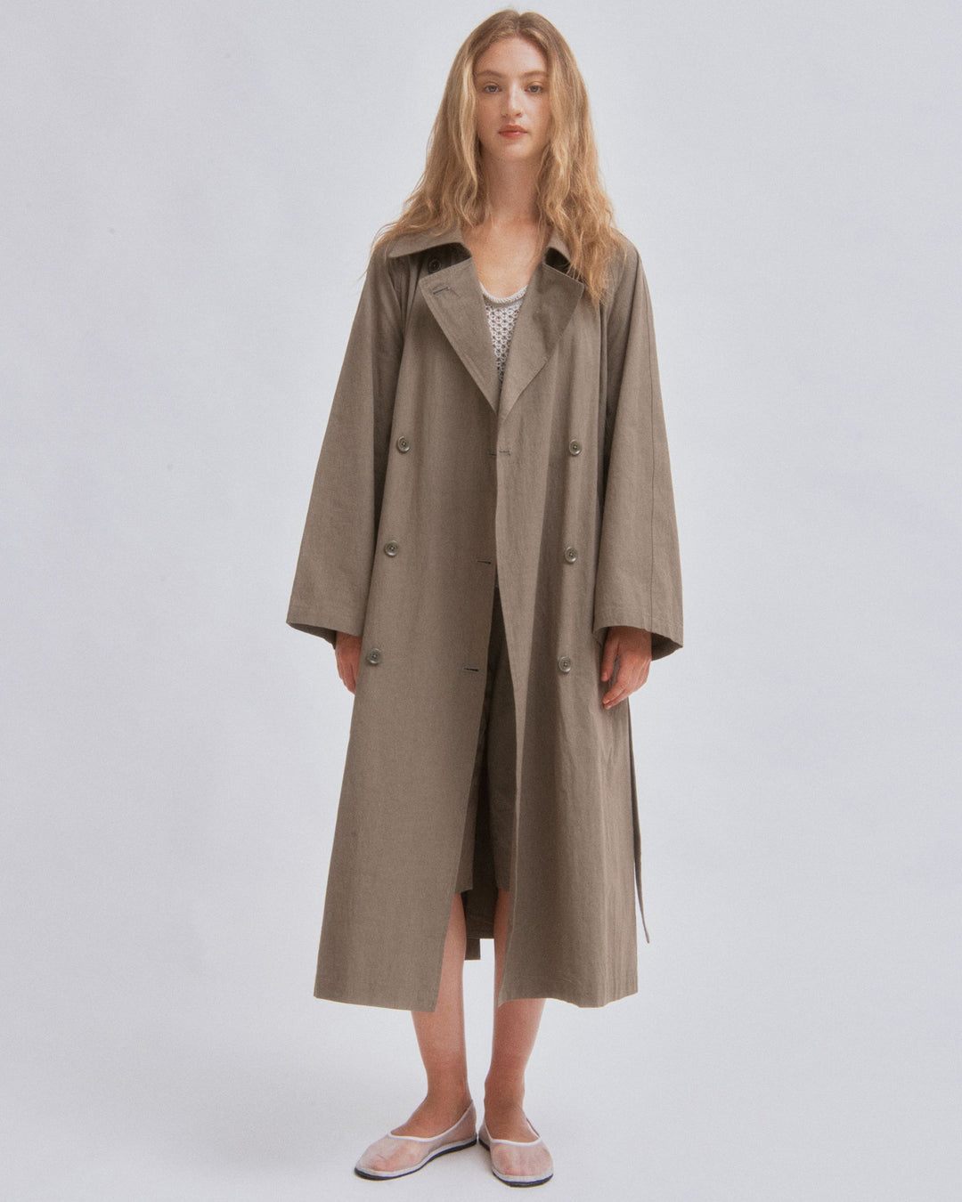 Light Trench Coat in Moss Gray – SAYAKA DAVIS NEW YORK