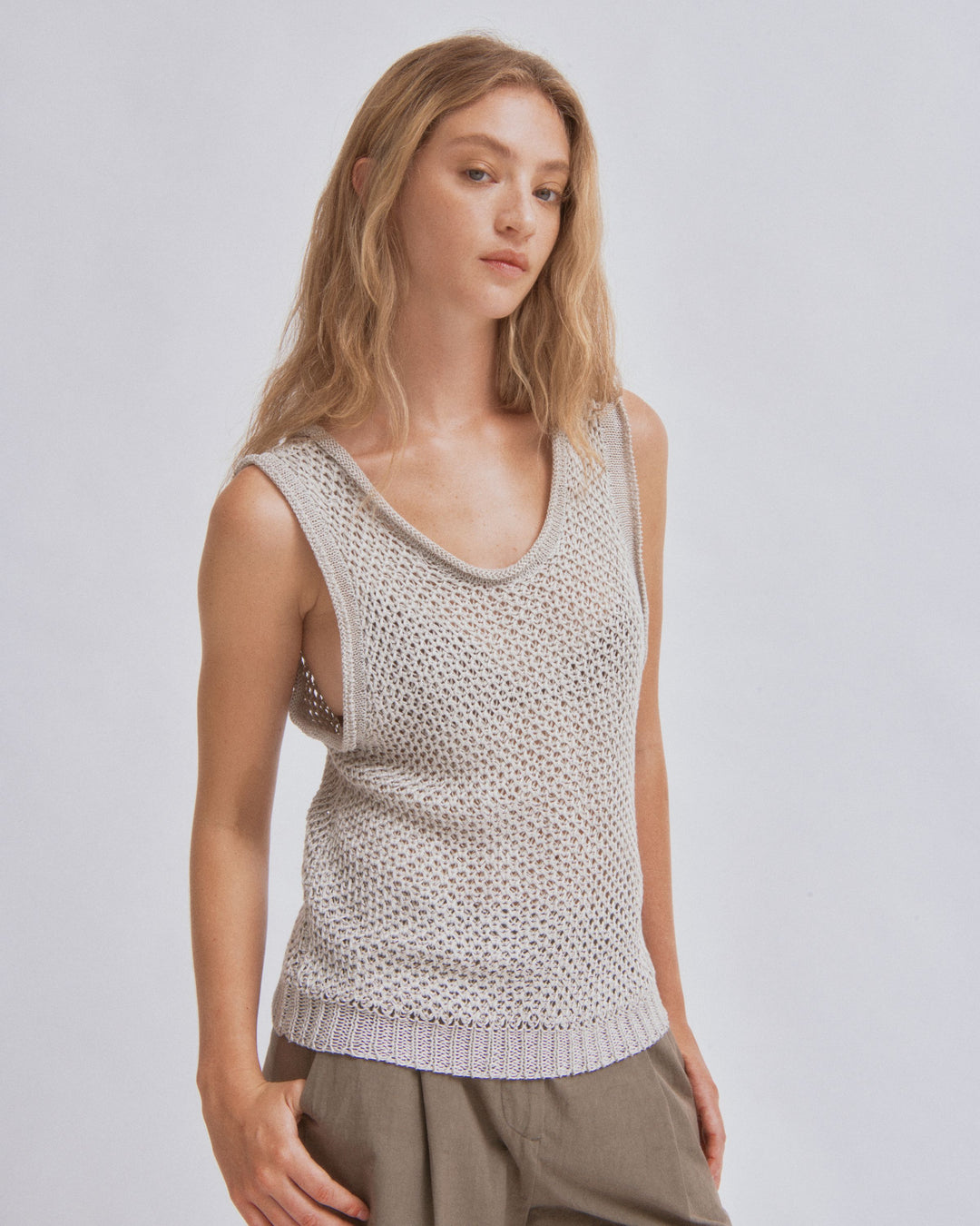 Linen Knit Tank in Sand – SAYAKA DAVIS NEW YORK