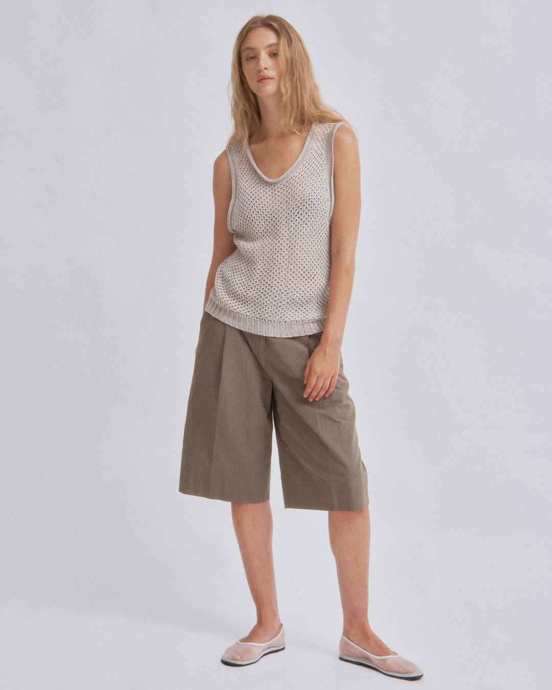 トップス DICH HENDERSON FLUFFY SUMMER KNIT TANK Linen Knit Tank in Sand – SAYAKA DAVIS NEW YORK