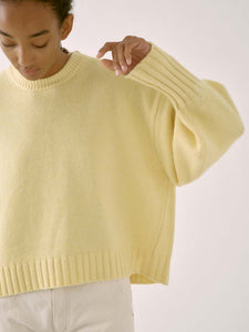Balloon Sleeve Sweater in Powder Yellow