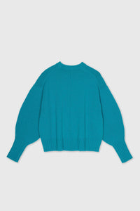 Balloon Sleeve Sweater in Turquoise