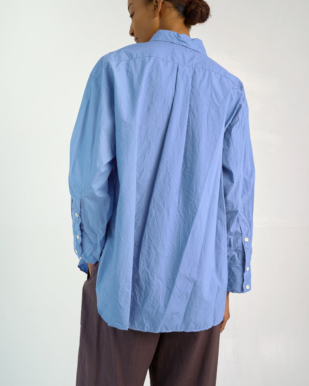Crinkled Oversized Shirt in French Blue – SAYAKA DAVIS NEW YORK