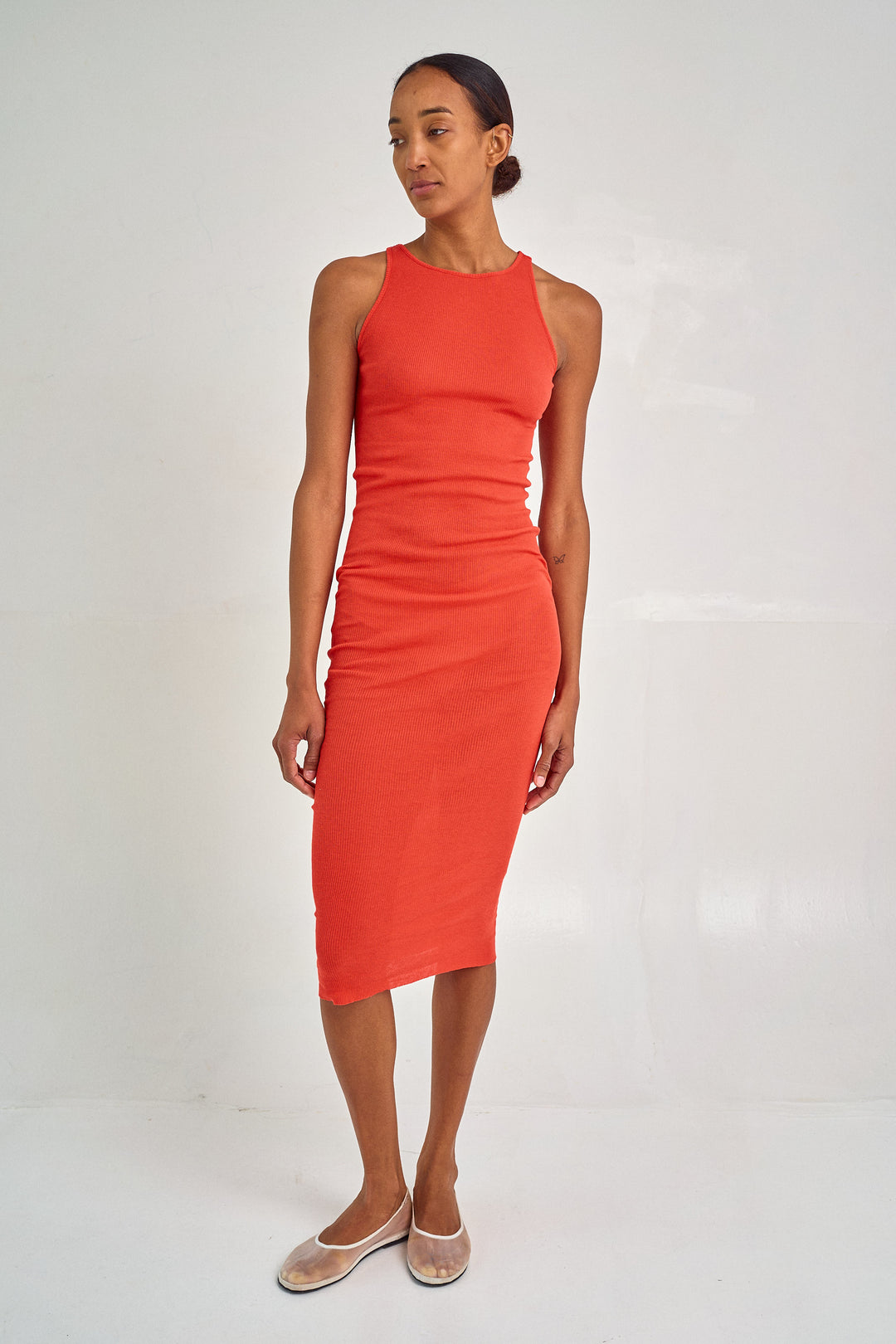 red bodycon tank dress Rib Tank Dress in Poppy Red