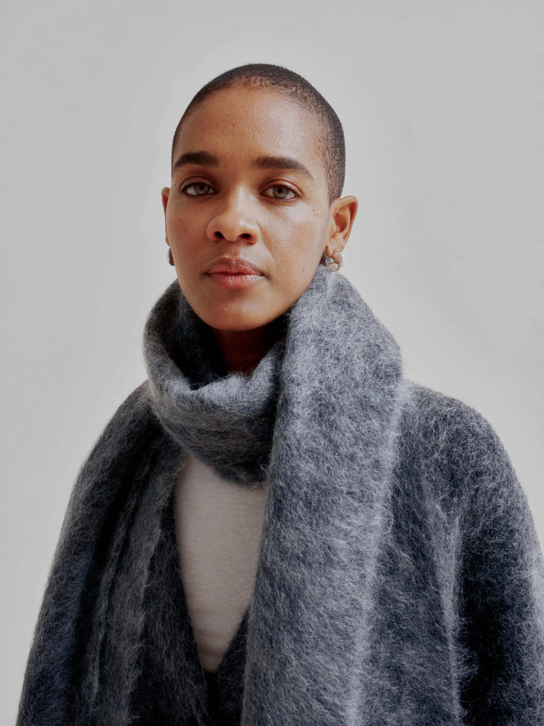 Brushed Mohair Scarf in Charcoal – SAYAKA DAVIS NEW YORK