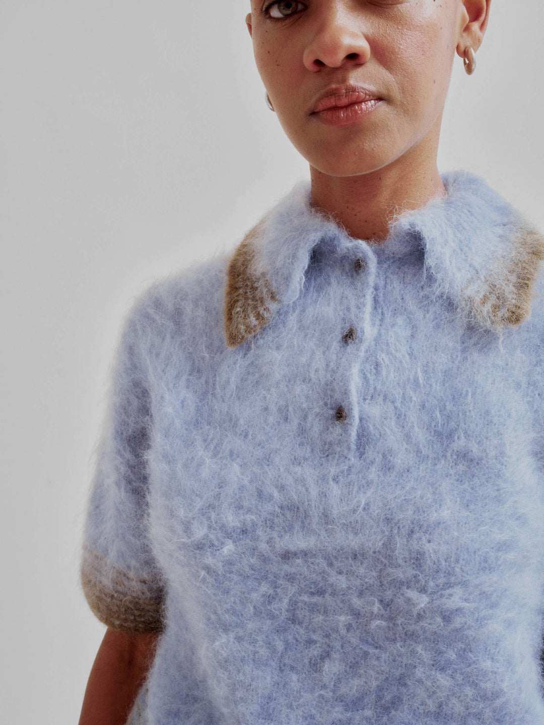 Compact Knit Polo in Baby Blue x Green – SAYAKA DAVIS NEW YORK