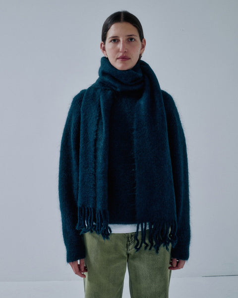 Brushed Mohair Scarf in Midnight Blue – SAYAKA DAVIS NEW YORK