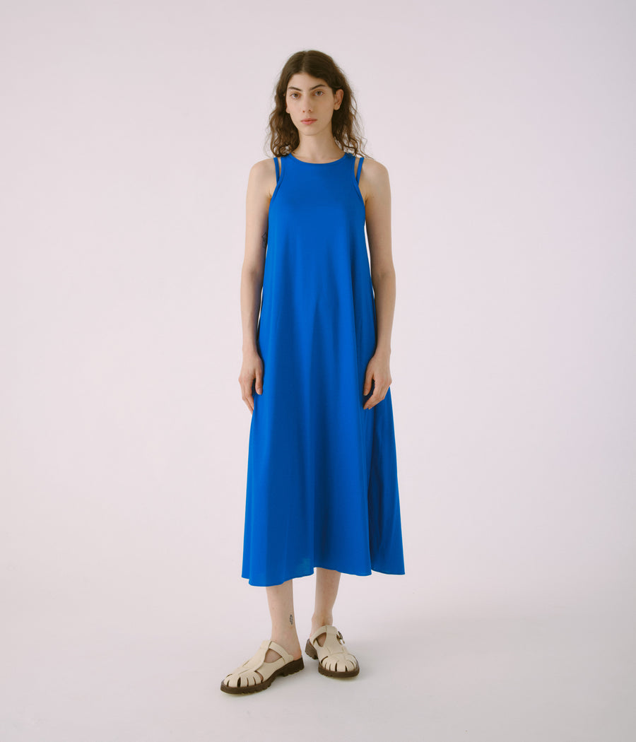 DOUBLE STRAP JERSEY DRESS IN BLUE – SAYAKA DAVIS NEW YORK