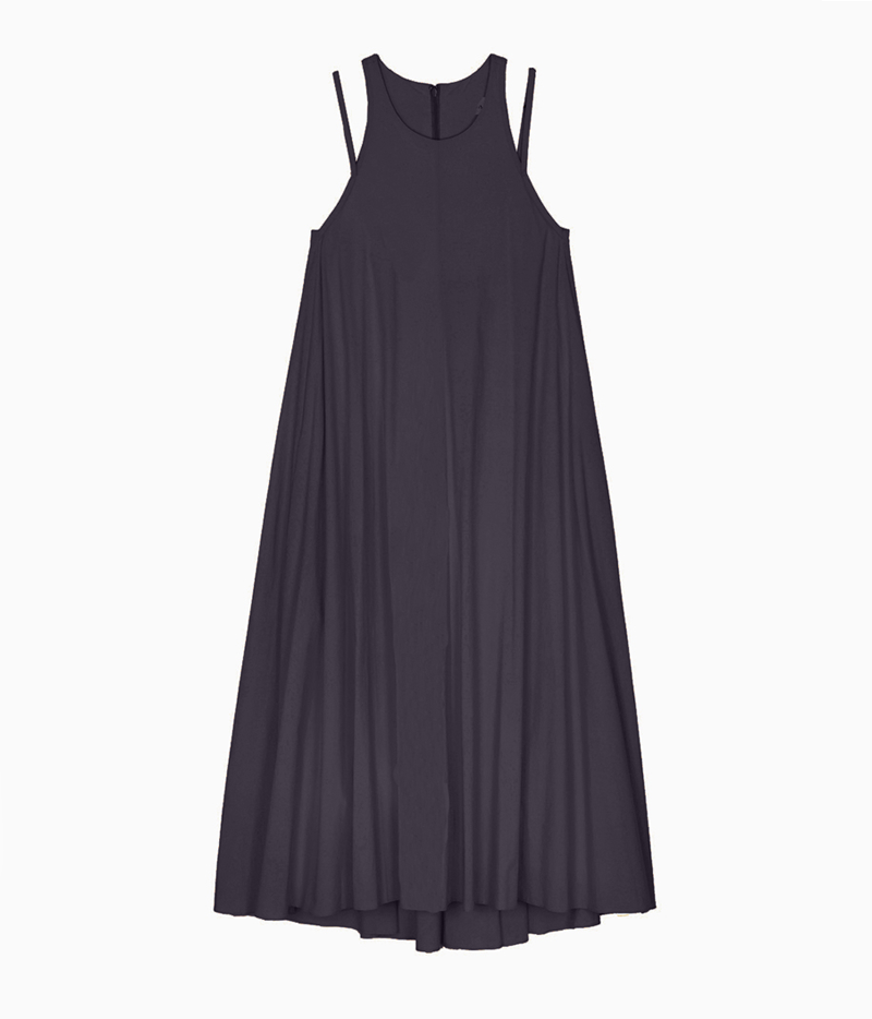 DOUBLE STRAP DRESS IN EGGPLANT – SAYAKA DAVIS NEW YORK