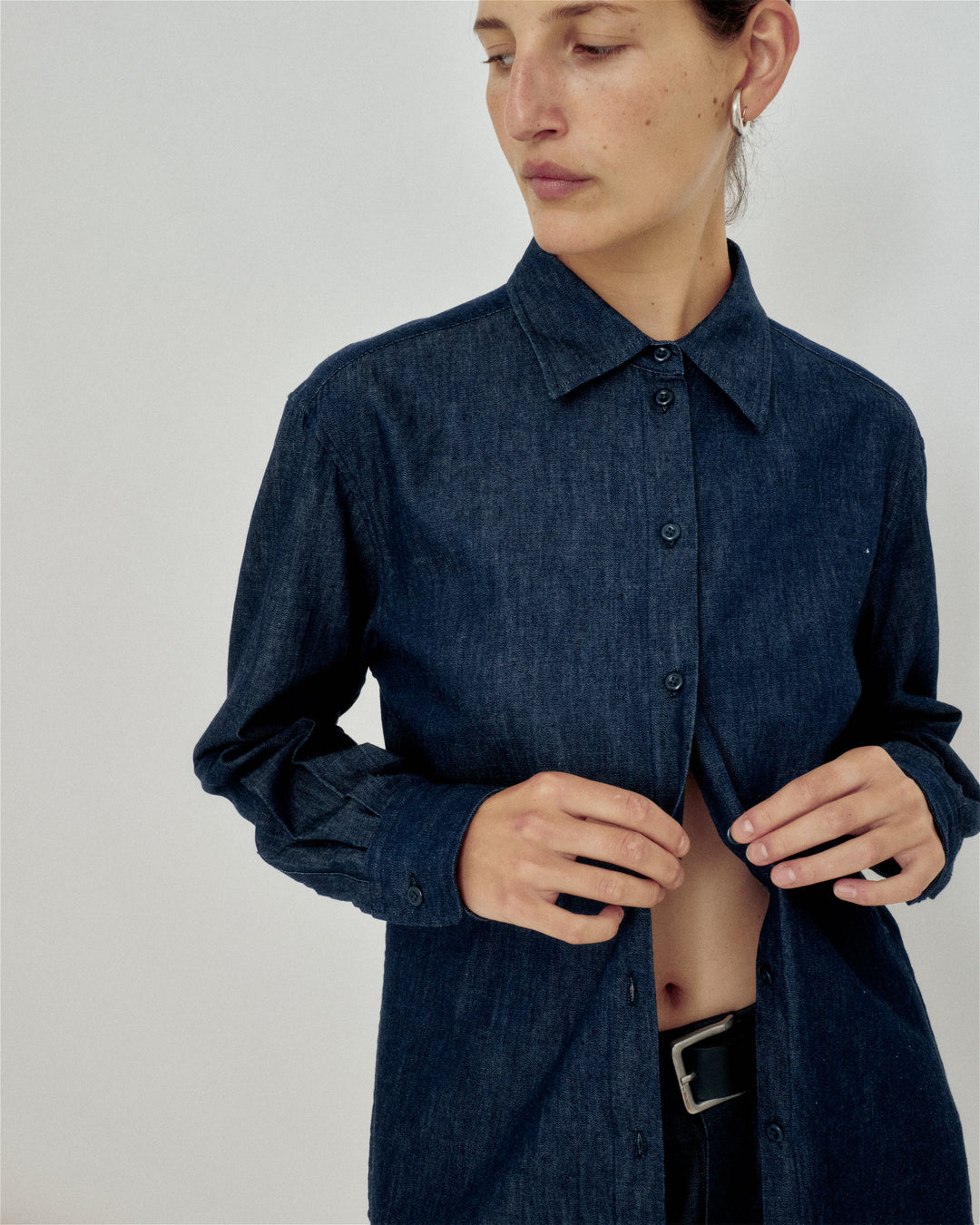 indigo blue dress shirt French Heirloom Shirt