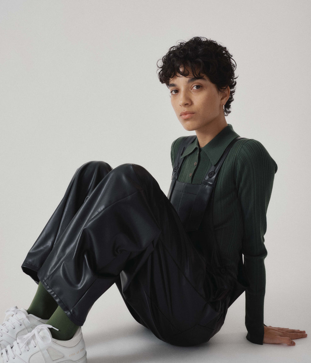 VEGAN LEATHER COVERALL IN BLACK – SAYAKA DAVIS NEW YORK