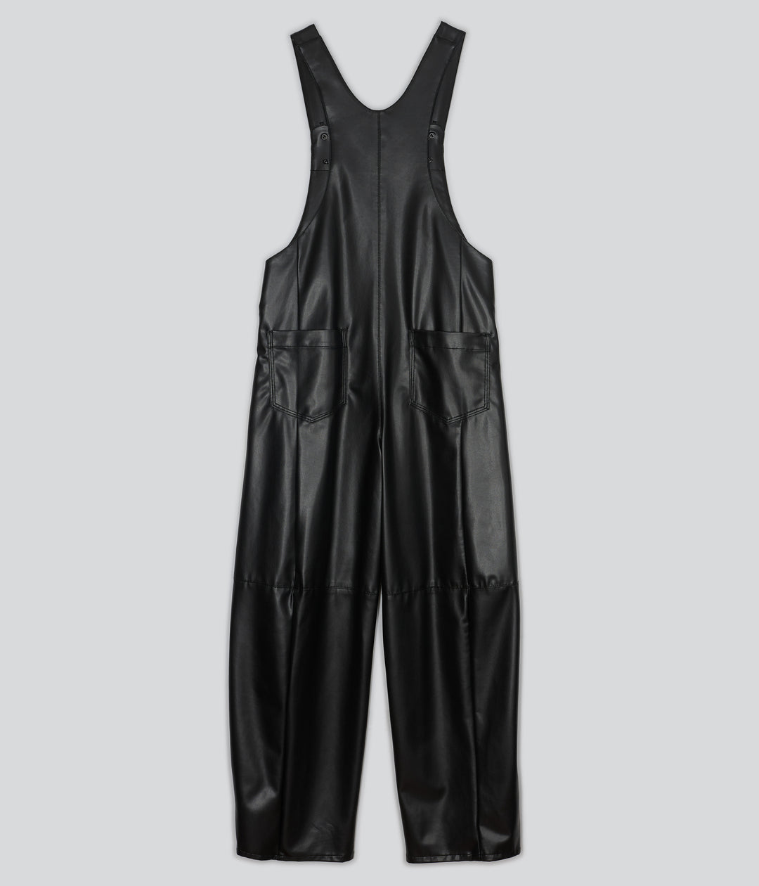 VEGAN LEATHER COVERALL IN BLACK – SAYAKA DAVIS NEW YORK