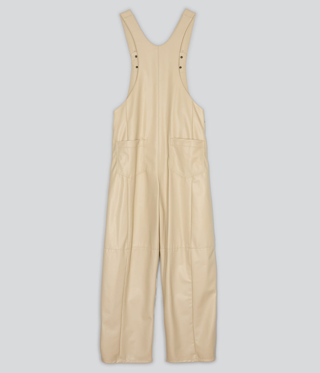 VEGAN LEATHER COVERALL IN LIGHT BEIGE – SAYAKA DAVIS NEW YORK