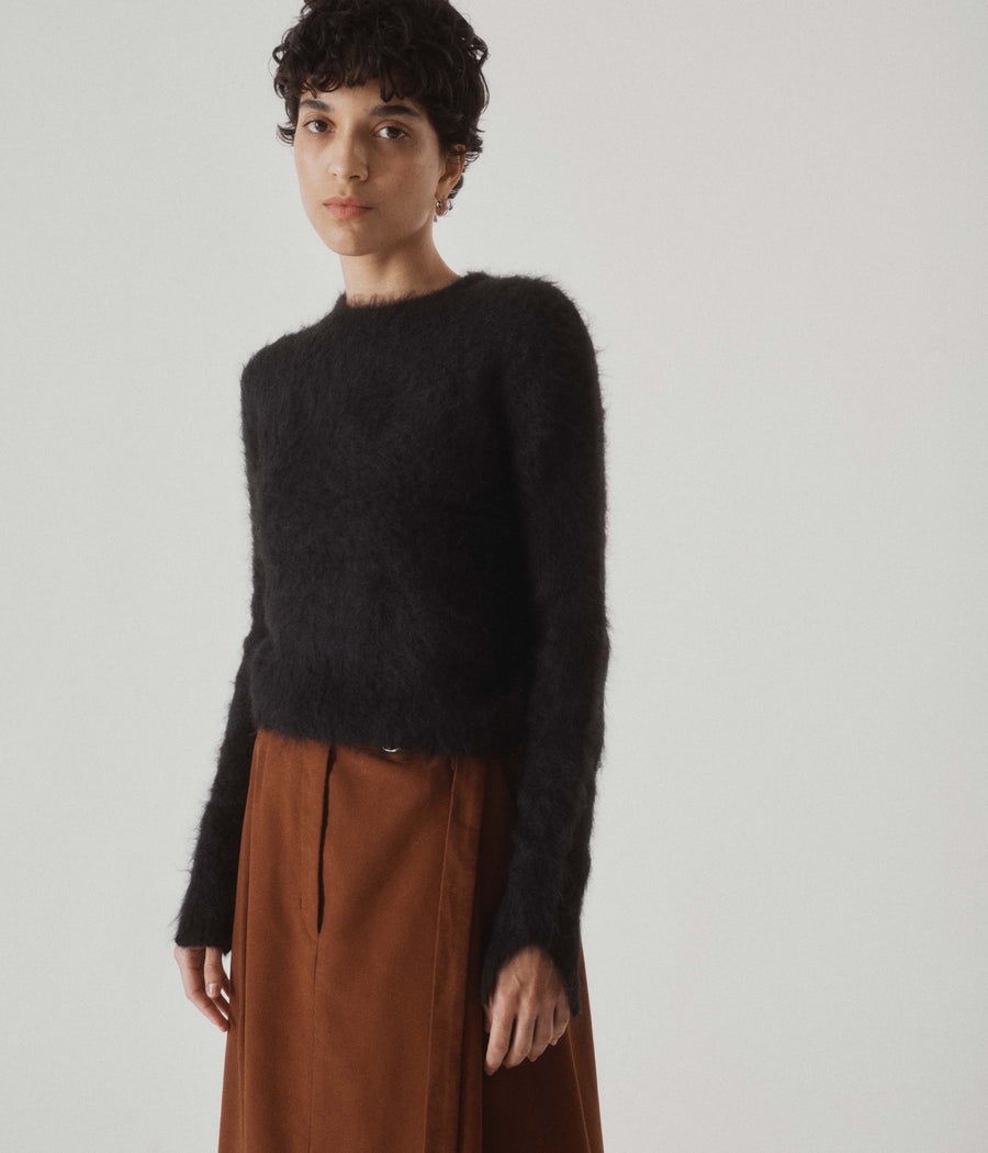 Cropped Sweater in Black SAYAKA DAVIS NEW YORK