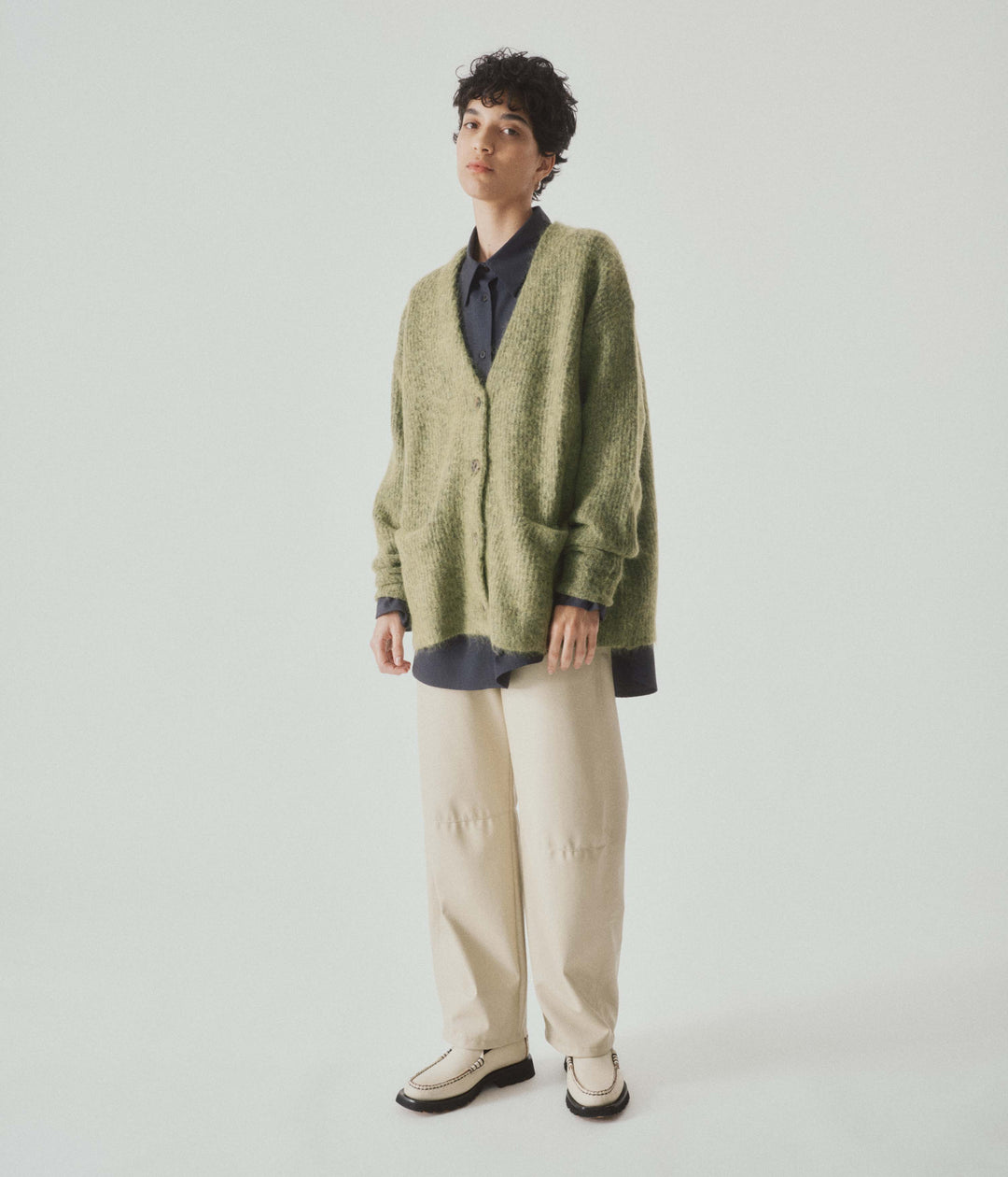 Mohair Cardigan in Matcha – SAYAKA DAVIS NEW YORK