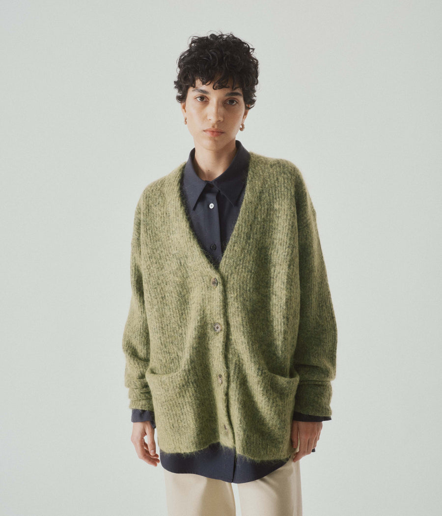 Mohair Cardigan in Matcha SAYAKA DAVIS NEW YORK