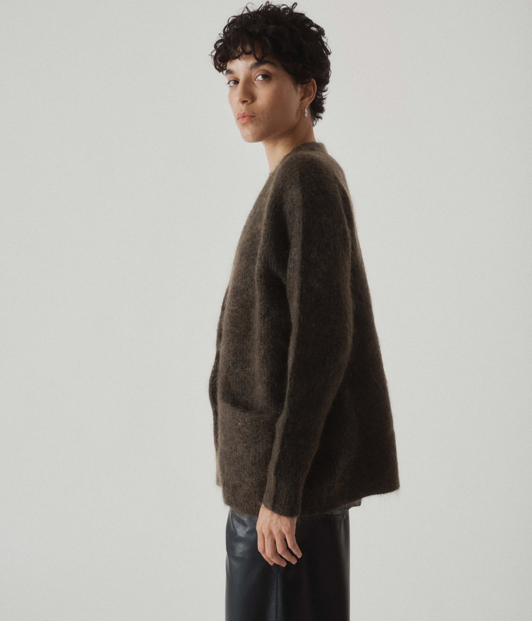 Mohair Cardigan in Olive – SAYAKA DAVIS NEW YORK