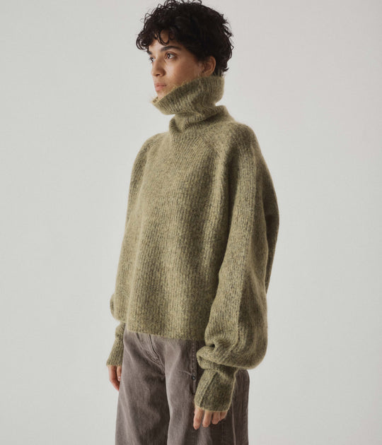 Sayaka factory Davis Mohair High neck Sweater in Charcoal