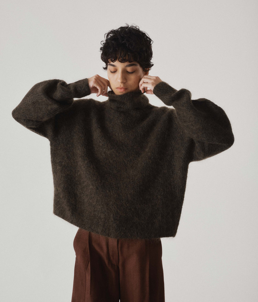 Mohair Highneck in Olive – SAYAKA DAVIS NEW YORK