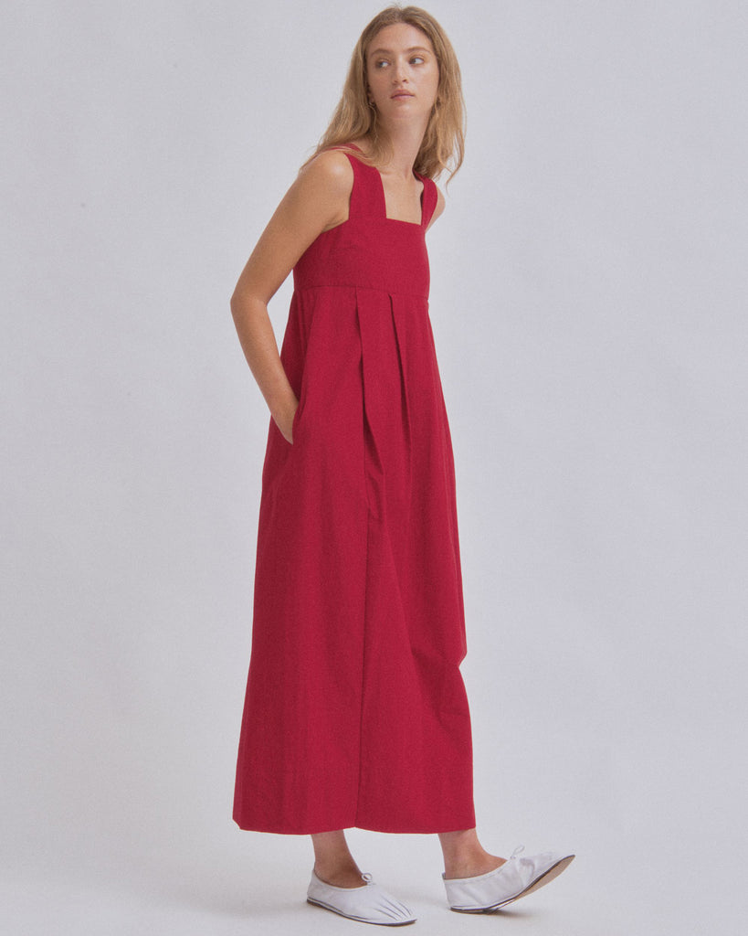 Thick Strap Dress in Cherry SAYAKA DAVIS NEW YORK Thick Strap Dress in Cherry SAYAKA DAVIS NEW YORK