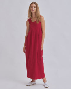Thick Strap Dress in Cherry