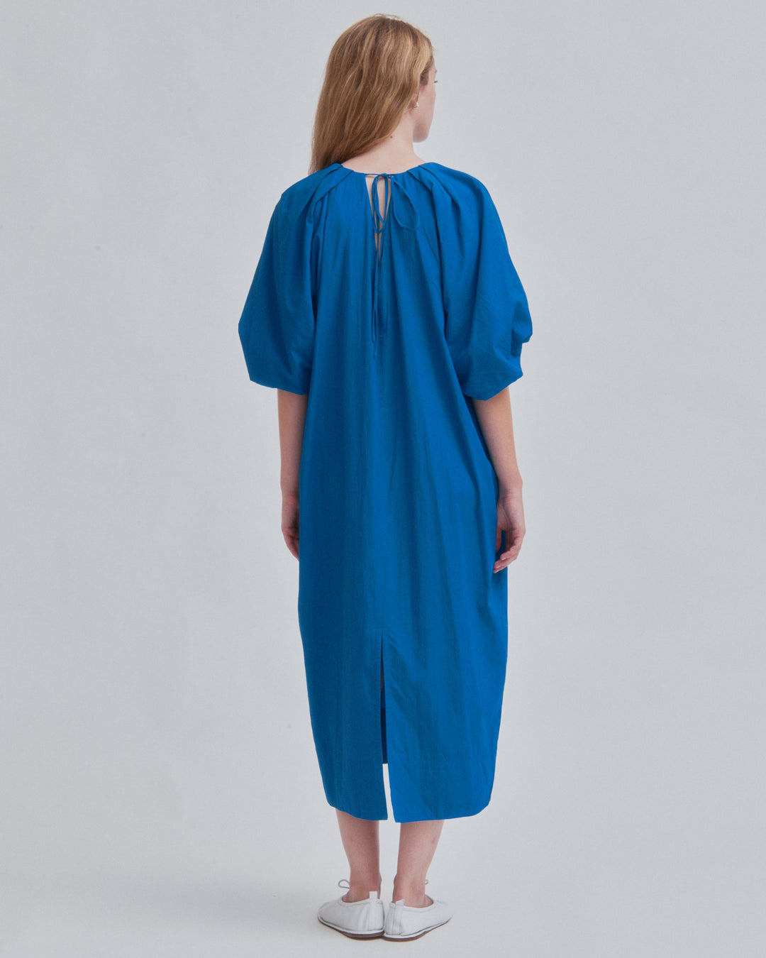 Tucked Cocoon Dress in Cerulean – SAYAKA DAVIS NEW YORK