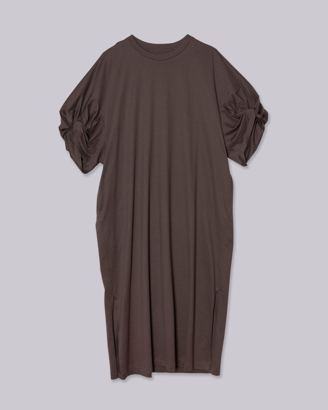 TWISTED SLEEVE TEE DRESS IN MOSS GRAY – SAYAKA DAVIS NEW YORK
