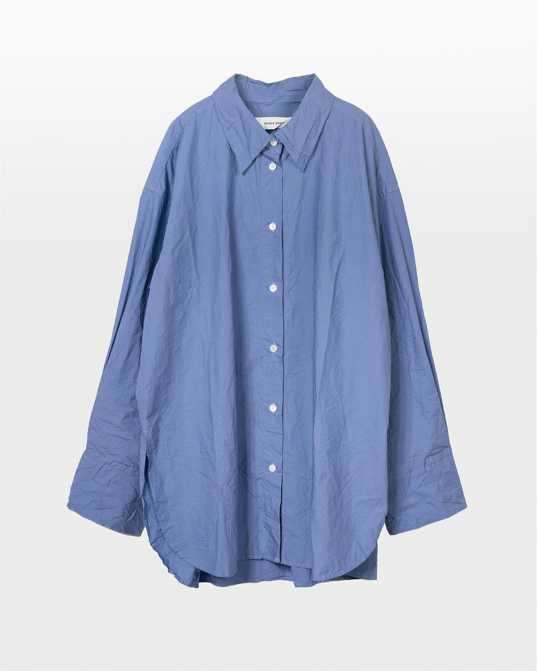 Crinkled Oversized Shirt in French Blue – SAYAKA DAVIS NEW YORK